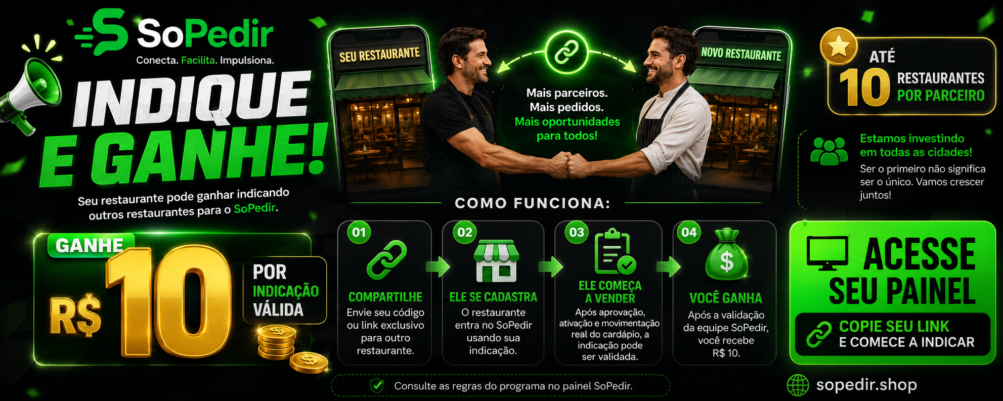 Cadastre seu estabelecimento, indique e ganhe